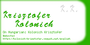 krisztofer kolonich business card